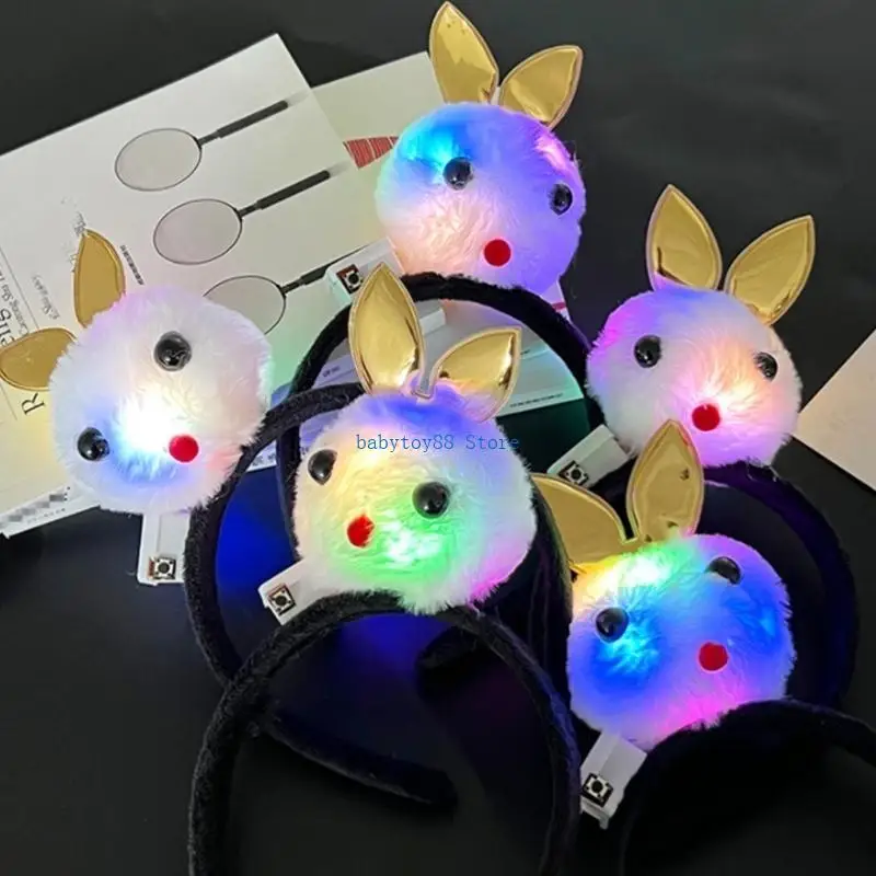 Y4UD 10pcs LED Headdress Easter Headwear for Girls Cartoon Bunny for Stall Market
Y4UD 10pcs LED Headdress Easter Headwear for Girls Cartoon Bunny for Stall Market