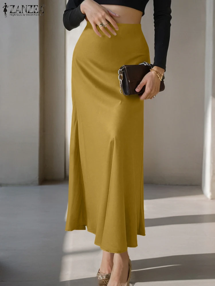 Fashion Women High Waist OL Skirt Jupes ZANZEA Solid Satin Sundress Autumn Elegant Casual Party Work Midi Skirt Office Dresses
Fashion Women High Waist OL Skirt Jupes ZANZEA Solid Satin Sundress Autumn Elegant Casual Party Work Midi Skirt Office Dresses