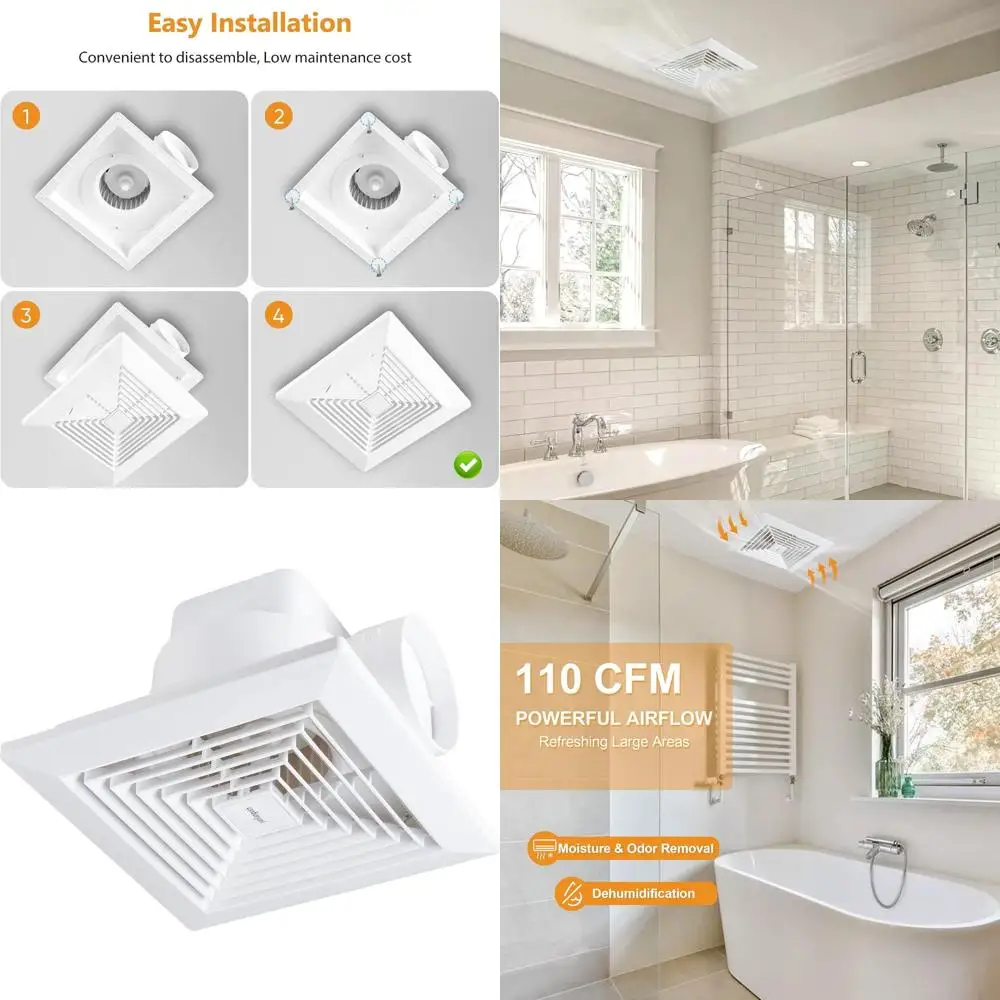 10 Inch 110 CM Ultra-Quiet Square Ceiling Mount Bathroom Exhaust Fan
10 Inch 110 CM Ultra-Quiet Square Ceiling Mount Bathroom Exhaust Fan