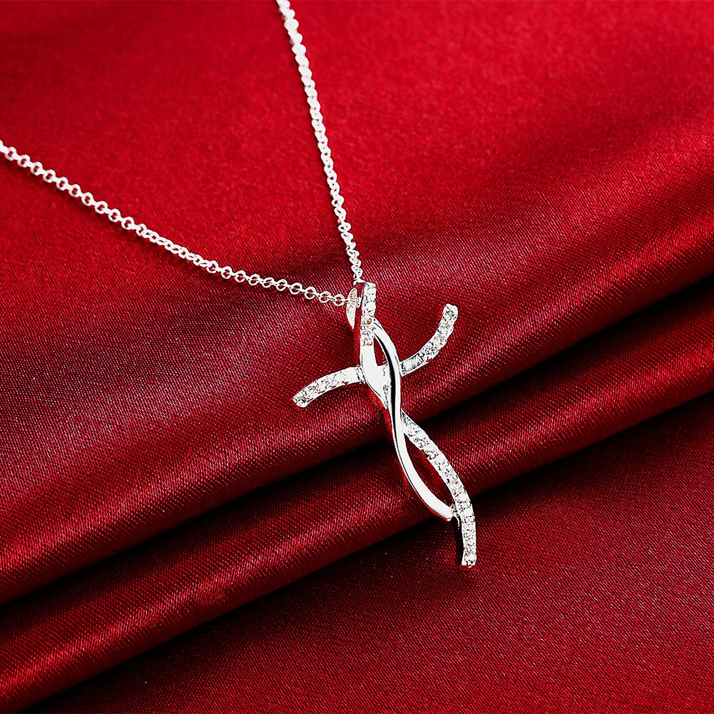 high quality 925 Sterling Silver cross crystal Pendant Necklace For Women fashion charms Jewelry Holiday gifts Wedding party
high quality 925 Sterling Silver cross crystal Pendant Necklace For Women fashion charms Jewelry Holiday gifts Wedding party