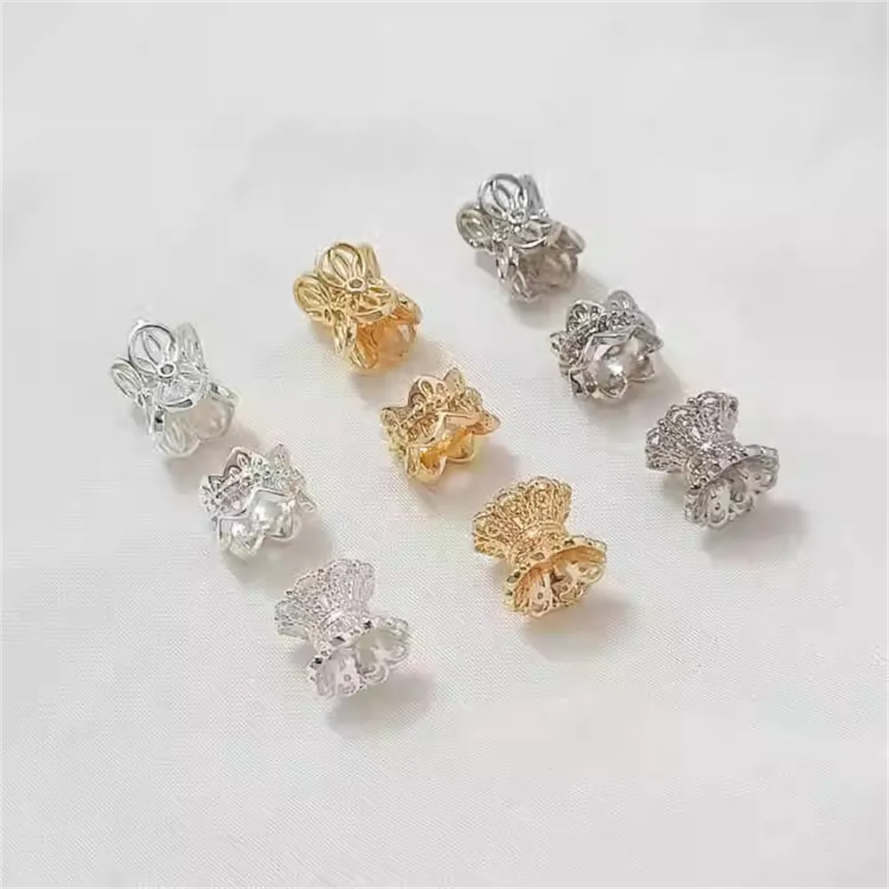 14K Gold-plated Round Lace Double-sided Flower Stand, Handcrafted Beaded Bracelet with Spacer Beads, DIY Jewelry Accessory
14K Gold-plated Round Lace Double-sided Flower Stand, Handcrafted Beaded Bracelet with Spacer Beads, DIY Jewelry Accessory
