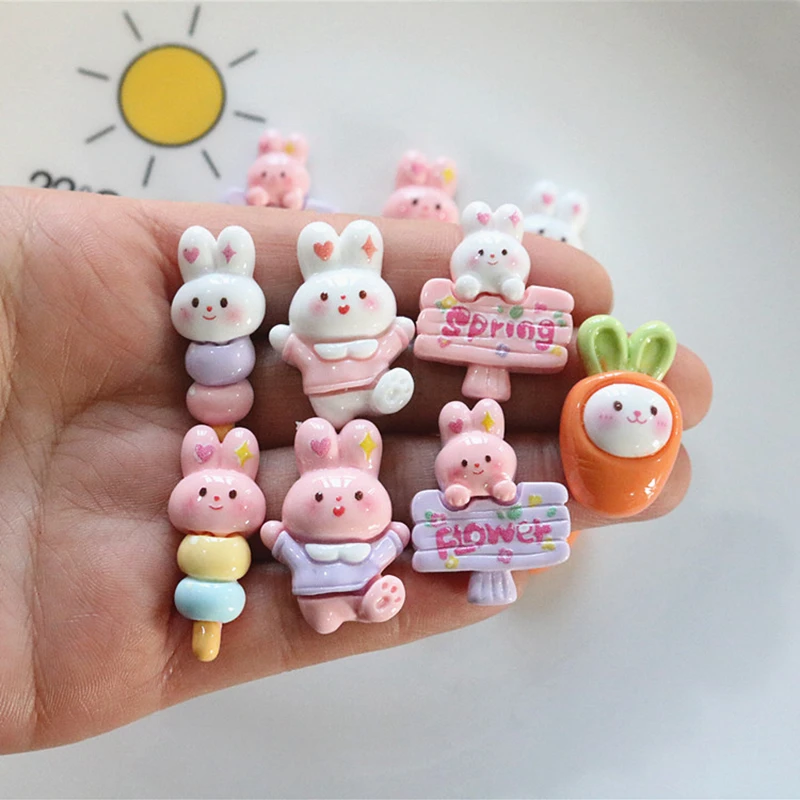10 Pcs New Cute Resin Mini Mixed Rabbit, Sugar Gourd Flat Back Cabochon Scrapbook Kawaii DIY Embellishments Accessories
10 Pcs New Cute Resin Mini Mixed Rabbit, Sugar Gourd Flat Back Cabochon Scrapbook Kawaii DIY Embellishments Accessories