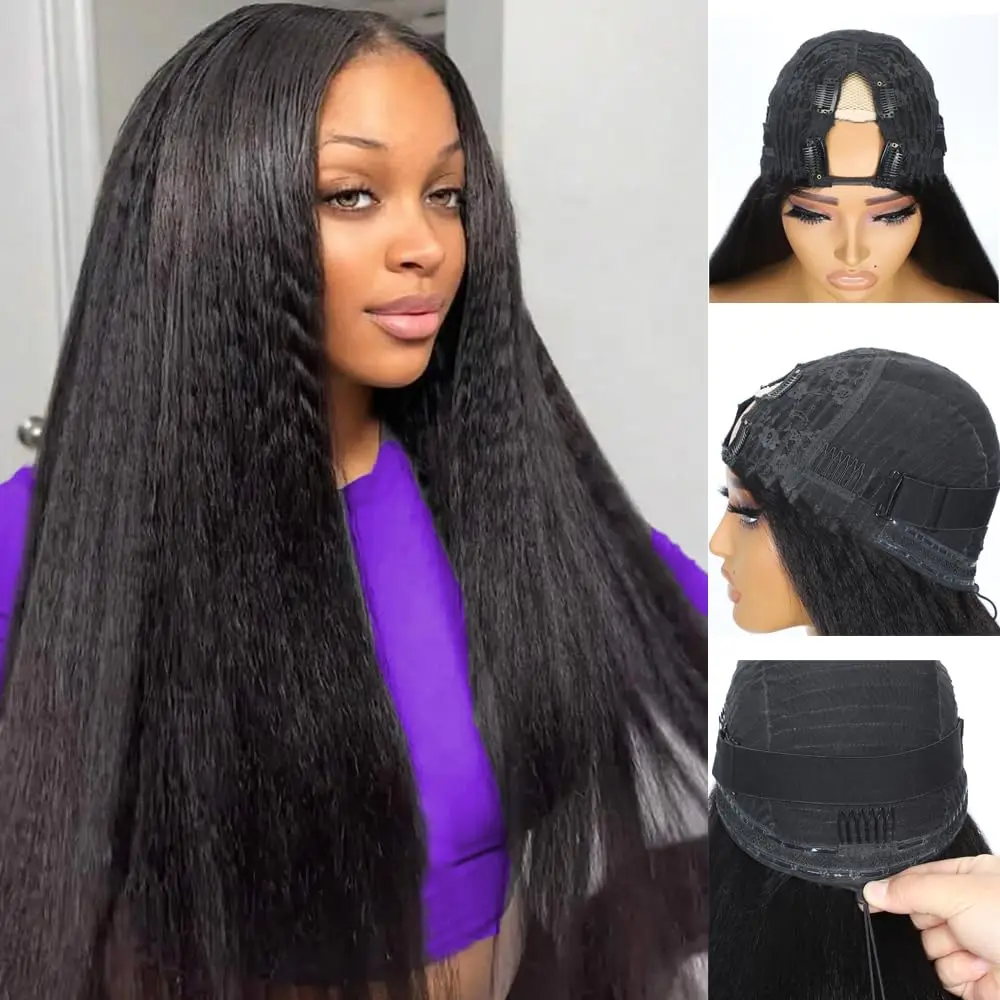 Natural Colored 200 Density Upgrade V Part Glueless Kinky Straight Human Hair Wigs Preplucked Ready To Wear Friendly Beginner
Natural Colored 200 Density Upgrade V Part Glueless Kinky Straight Human Hair Wigs Preplucked Ready To Wear Friendly Beginner