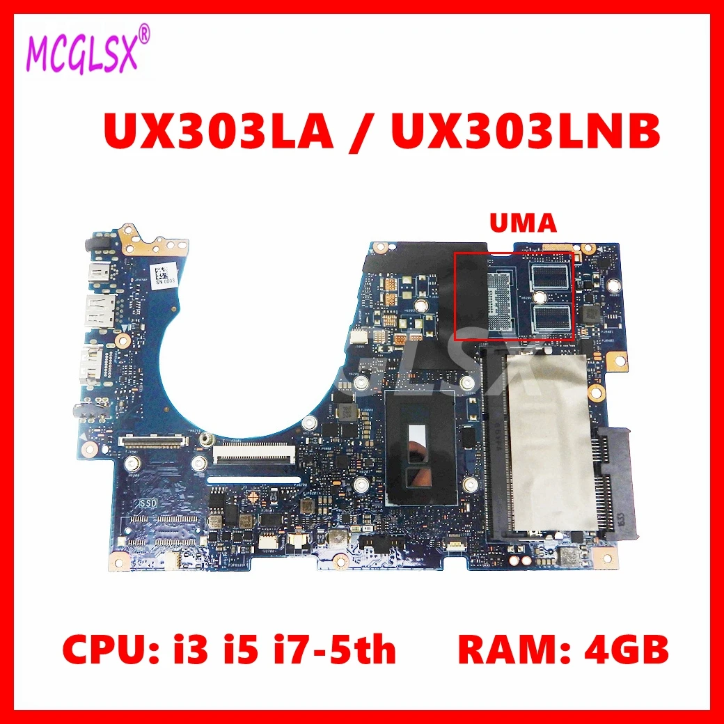 UX303LNB Mainboard For ASUS UX303L UX303LA UX303LAB UX303LN UX303LB UX303LNB Laptop Motherboard i3 i5 i7-4th 5th Gen CPU 4GB-RAM
UX303LNB Mainboard For ASUS UX303L UX303LA UX303LAB UX303LN UX303LB UX303LNB Laptop Motherboard i3 i5 i7-4th 5th Gen CPU 4GB-RAM