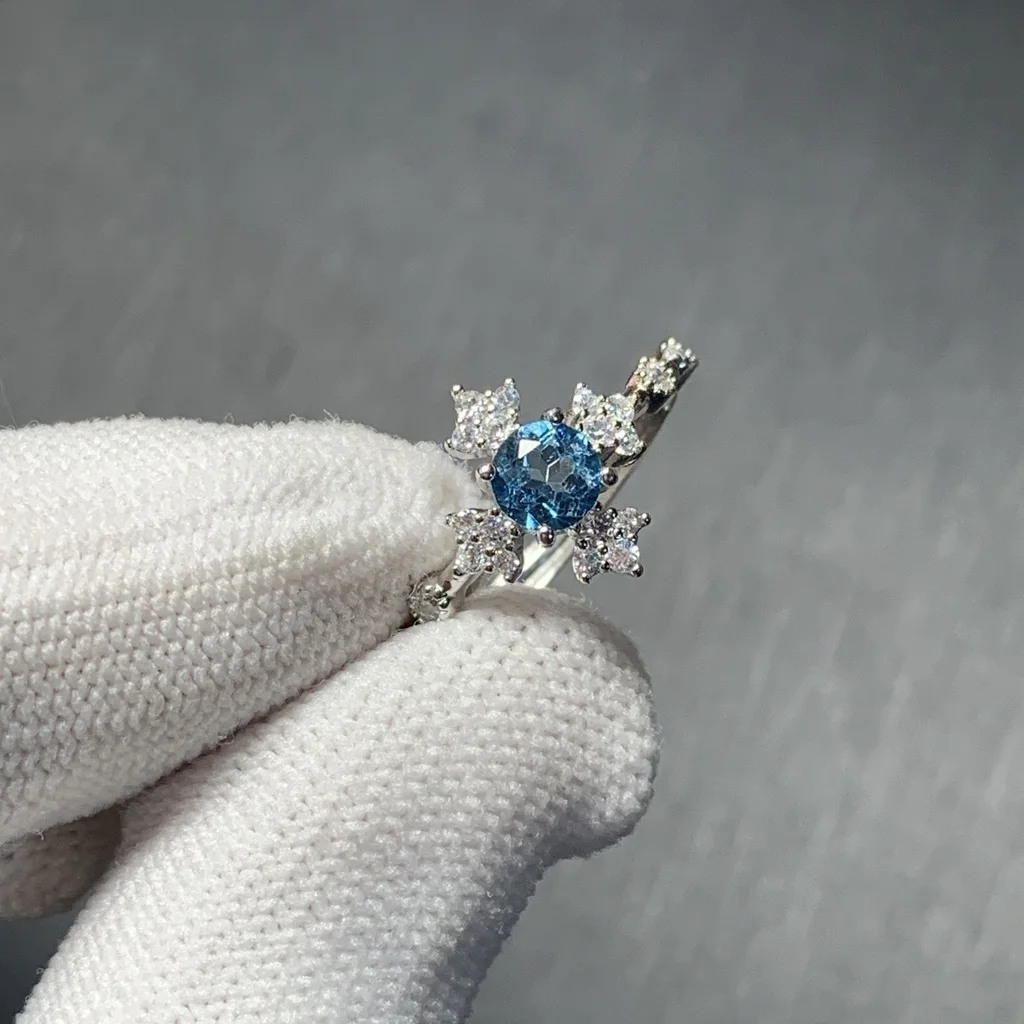 3MM Natural blue topaz Ring Adjustable Female Ring Jewelry for Women Gift Wholesale High Quality Vintage Fine
3MM Natural blue topaz Ring Adjustable Female Ring Jewelry for Women Gift Wholesale High Quality Vintage Fine
