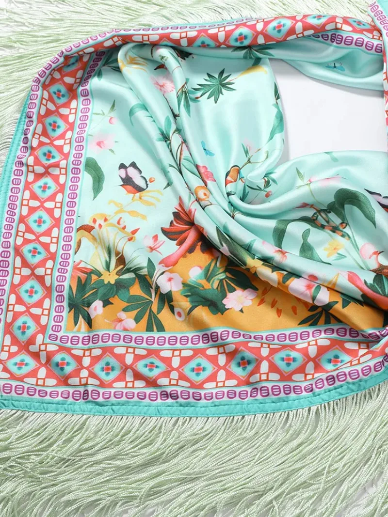 Vintage Women's Square Scarf Satin With Tassel Female Print Scarfs 2026 Spring Summer Holiday Vacation Fashion Lady Accessory
Vintage Women's Square Scarf Satin With Tassel Female Print Scarfs 2026 Spring Summer Holiday Vacation Fashion Lady Accessory