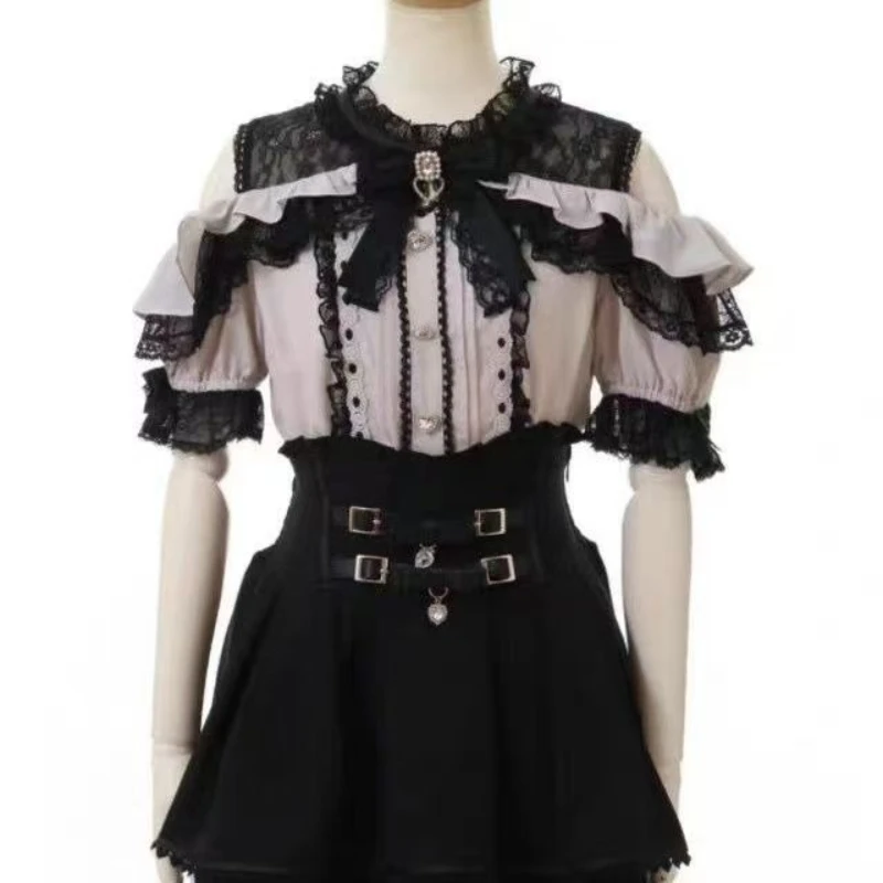 Sweet Gothic Lolita Blouse with Heart Bow - Off Shoulder JK Shirt Japanese Lace Ruffles Elegant Style Blusas Mujer Tops
Sweet Gothic Lolita Blouse with Heart Bow - Off Shoulder JK Shirt Japanese Lace Ruffles Elegant Style Blusas Mujer Tops
