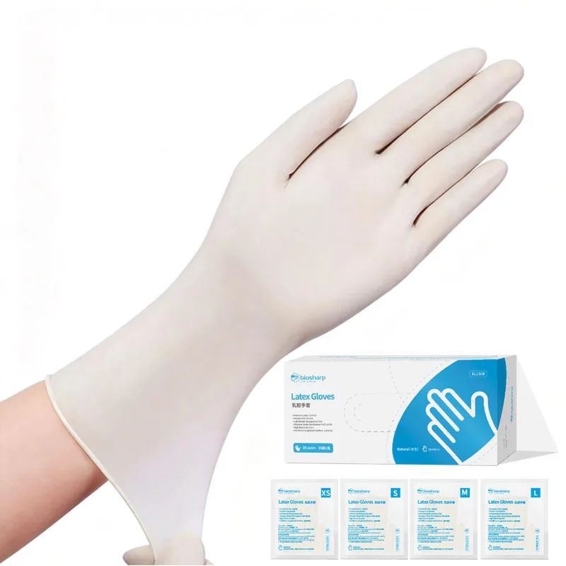Biosharp 30Pairs Sterile Disposable Latex Gloves Individually Packaged Powder-Free Textured Lab Work Safety Gloves XS-L 6g
Biosharp 30Pairs Sterile Disposable Latex Gloves Individually Packaged Powder-Free Textured Lab Work Safety Gloves XS-L 6g