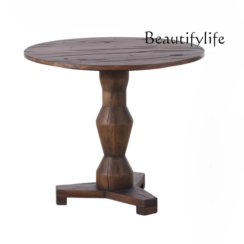 Retro solid wood round table wabi wind restaurant small apartment simple household round dining table balcony leisure table
Retro solid wood round table wabi wind restaurant small apartment simple household round dining table balcony leisure table