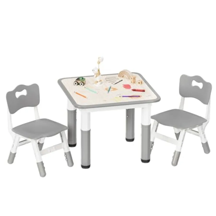 Table and Chairs Set - 23.6" L x 23.6" W Height Adjustable Toddler Desk Non-Slip Toddler Table with Graffiti Desktop for Ages 2
Table and Chairs Set - 23.6" L x 23.6" W Height Adjustable Toddler Desk Non-Slip Toddler Table with Graffiti Desktop for Ages 2