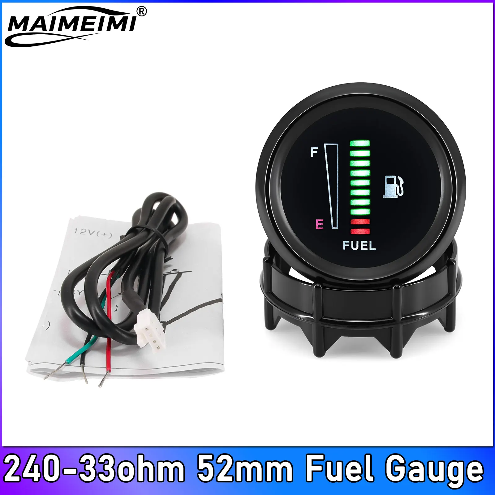 52mm Fuel Level Gauge 240-33ohm Black Fuel Oil Level Meter Waterproof Boat Car Gauges White LED Light Automotive Gauge
52mm Fuel Level Gauge 240-33ohm Black Fuel Oil Level Meter Waterproof Boat Car Gauges White LED Light Automotive Gauge