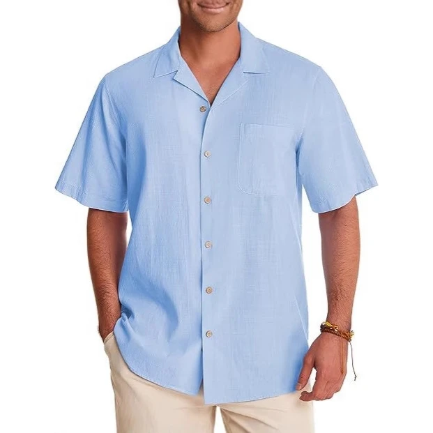 Casual Cotton Linen Short Sleeve Shirt Men's Summer Beach Vacation Leisure Top Independent Station Best Selling Product
Casual Cotton Linen Short Sleeve Shirt Men's Summer Beach Vacation Leisure Top Independent Station Best Selling Product