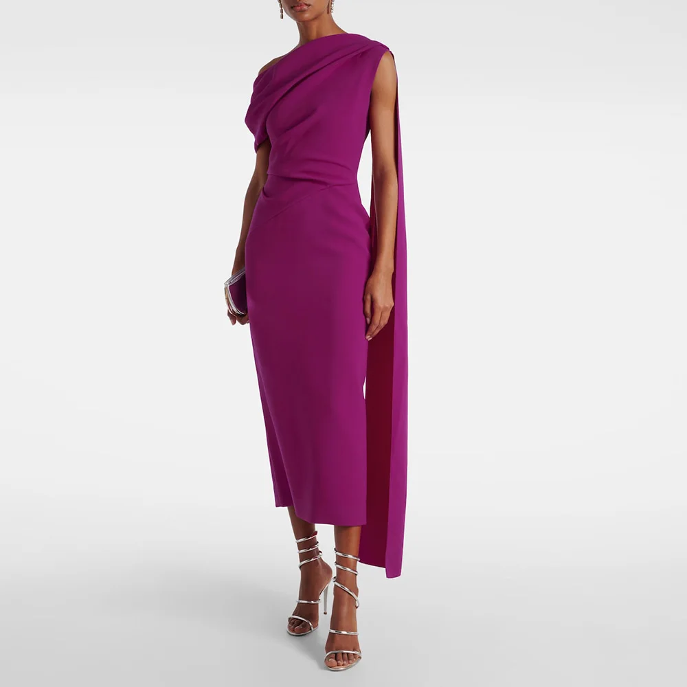 Midi Party Dress Purple One Shoulder Tea Length Draped Column Cocktail Gowns for Women 2025 Sleeveless Short Formal Evening Gown
Midi Party Dress Purple One Shoulder Tea Length Draped Column Cocktail Gowns for Women 2025 Sleeveless Short Formal Evening Gown