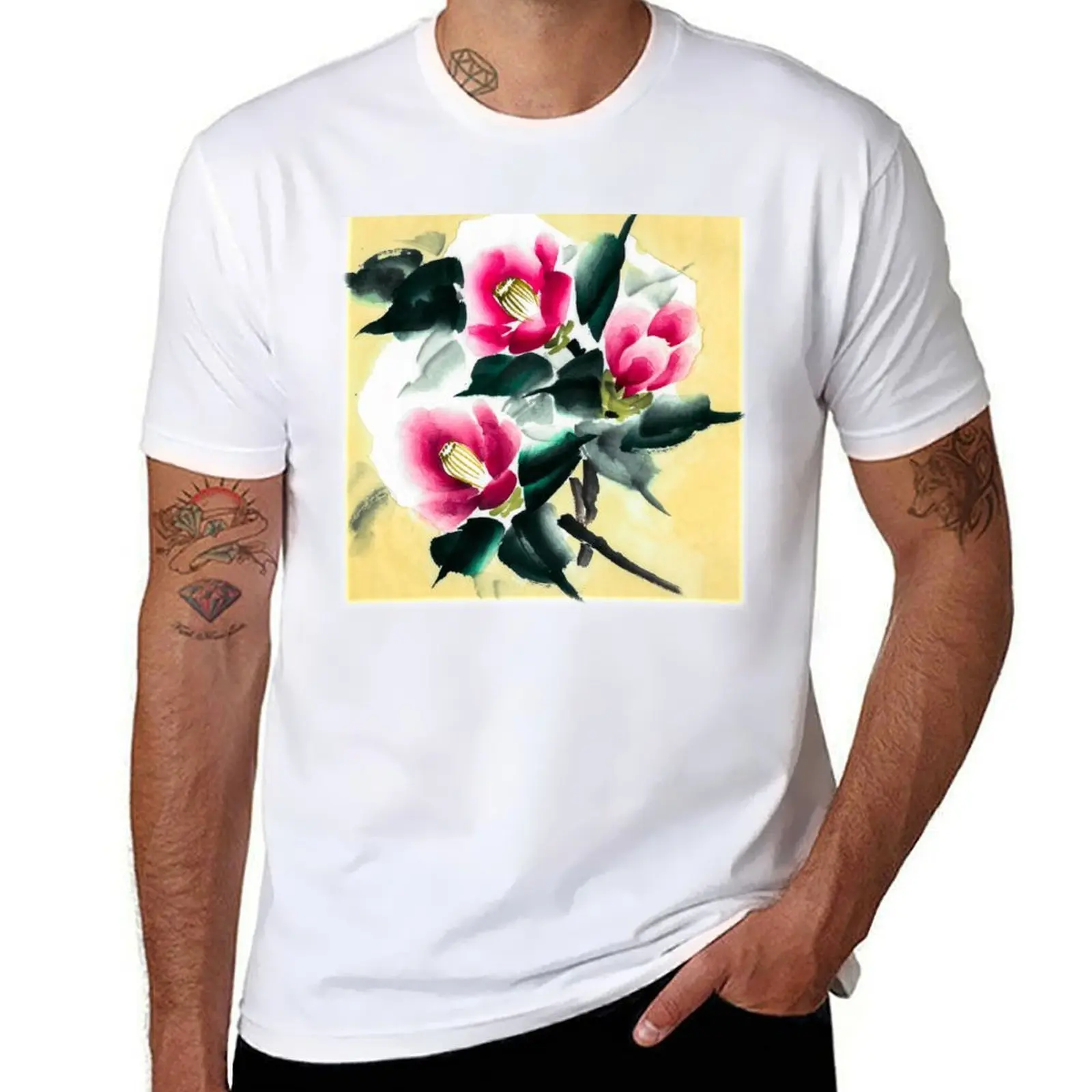 Camellia in snow painted in sumie technique with sumi ink and japanese watercolors on rice paper T-Shirt
Camellia in snow painted in sumie technique with sumi ink and japanese watercolors on rice paper T-Shirt