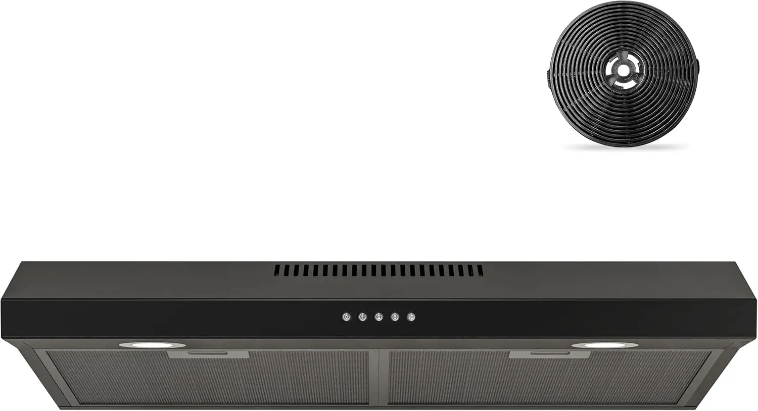 Black Range Hood 30 Inch Under Cabinet, Ducted/Ductless Convertible Kitchen Hood, 300 CFM, 3 Speed Exhaust Fan, Brushless DC
Black Range Hood 30 Inch Under Cabinet, Ducted/Ductless Convertible Kitchen Hood, 300 CFM, 3 Speed Exhaust Fan, Brushless DC