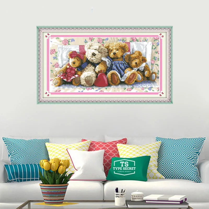 Bear Family Blessing Simple Pattern DIY Cross Stitch Embroidery Kit Autumn Sale Children Room Decor Needlework Painting
Bear Family Blessing Simple Pattern DIY Cross Stitch Embroidery Kit Autumn Sale Children Room Decor Needlework Painting