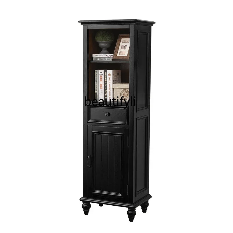 American high cabinet, solid wood TV floor combination black, light luxury storage, locker 
American high cabinet, solid wood TV floor combination black, light luxury storage, locker