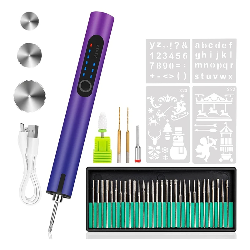 HLZS-Engraving Pen With LED Light, Electric Engraving Pen With 37 Bits, USB Rechargeable Cordless Machine, For Jewelry
HLZS-Engraving Pen With LED Light, Electric Engraving Pen With 37 Bits, USB Rechargeable Cordless Machine, For Jewelry