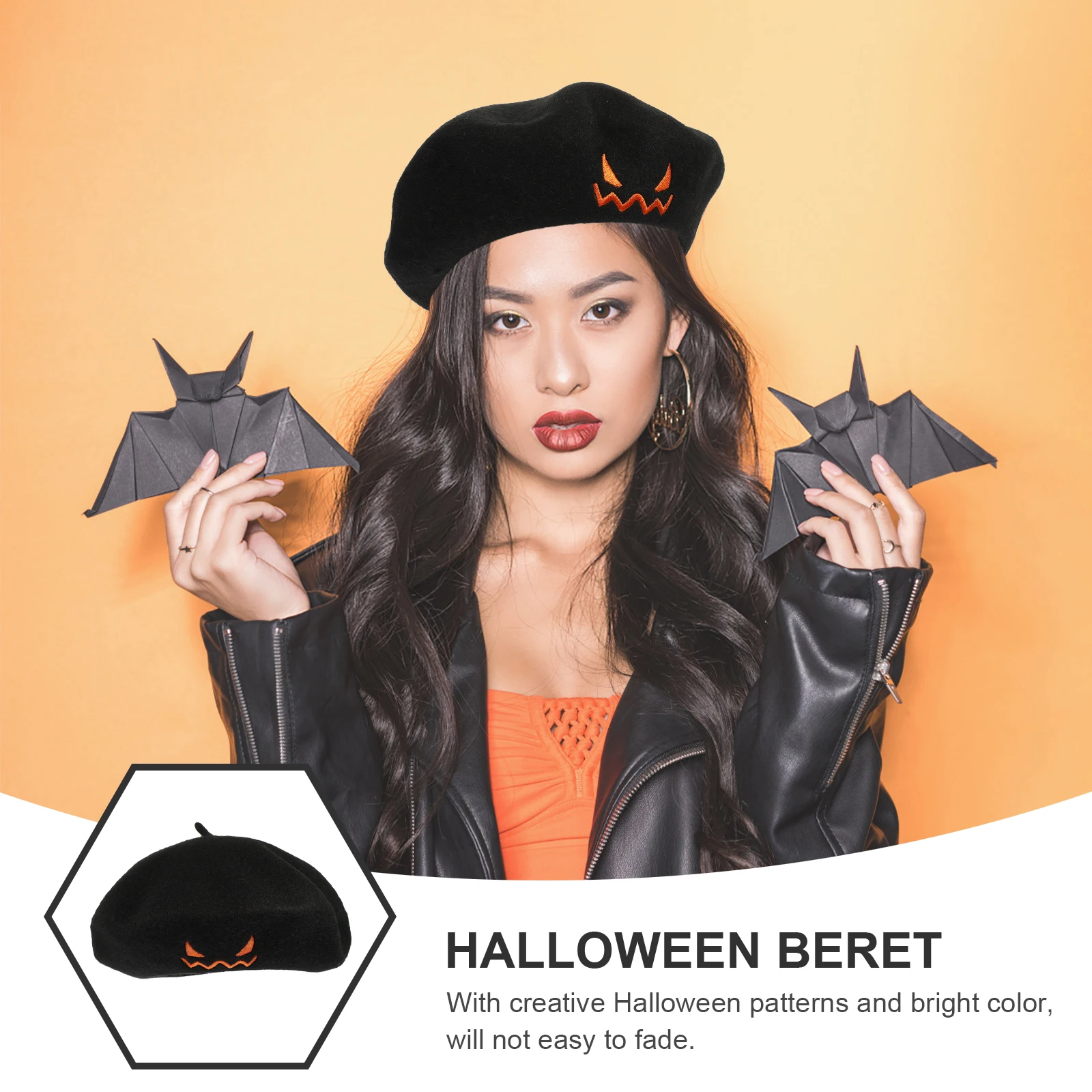 Stylish Halloween Party Beret Premium Durable Costume Hat Creative Pumpkin Pattern Bright Color Easy Wear Travel Outdoor Winter
Stylish Halloween Party Beret Premium Durable Costume Hat Creative Pumpkin Pattern Bright Color Easy Wear Travel Outdoor Winter
