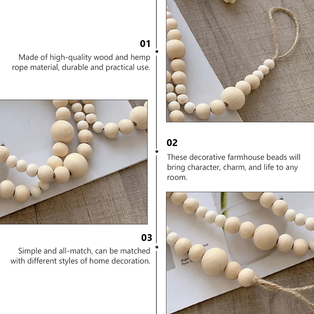 1pc Wooden Bead Garland Nordic Style Wall Decor Beaded Hanging Ornament Wood Hemp Rope Farmhouse Home Decor For Door Bed
1pc Wooden Bead Garland Nordic Style Wall Decor Beaded Hanging Ornament Wood Hemp Rope Farmhouse Home Decor For Door Bed