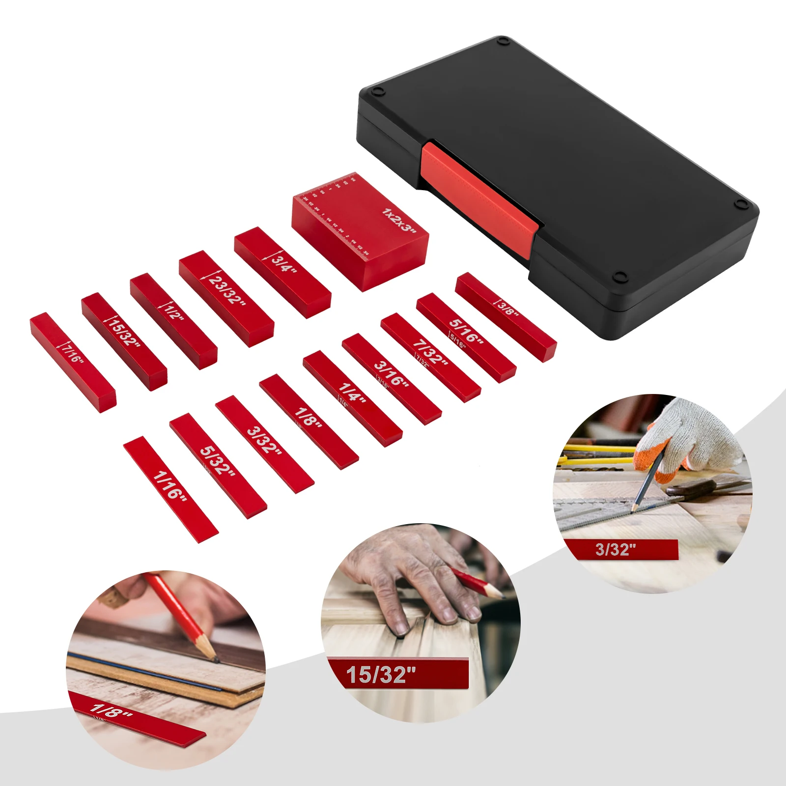 15pcs Precision Aluminum Alloy Setup Bars, Setup Blocks Gauge Set with Bold Font for Router and Table, Measuring Height, Depth
15pcs Precision Aluminum Alloy Setup Bars, Setup Blocks Gauge Set with Bold Font for Router and Table, Measuring Height, Depth