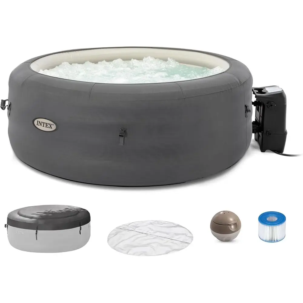 4 Person Round Inflatable Hot Tub with Bubble Massage, Insulated Cover, Thermal Ground Cloth, and Water Dispenser, 77 x 26
4 Person Round Inflatable Hot Tub with Bubble Massage, Insulated Cover, Thermal Ground Cloth, and Water Dispenser, 77 x 26