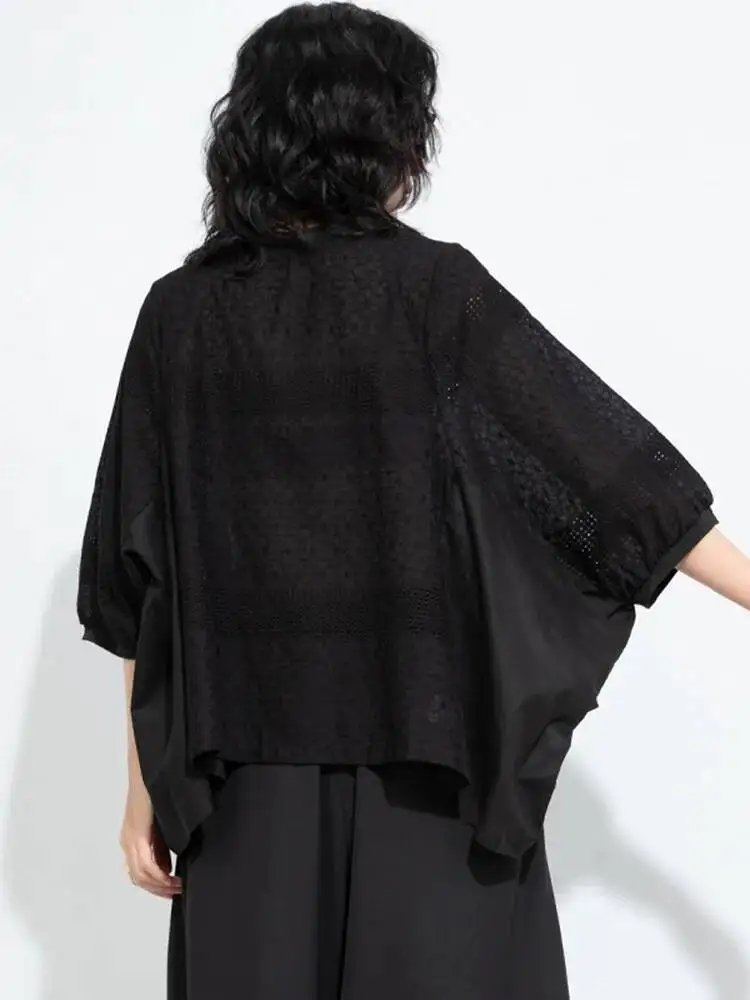 Hollow Women Black Out Big Size T-shirt New Round Neck Half Batwing Sleeve Fashion Spring Summer 2026 XWC8
Hollow Women Black Out Big Size T-shirt New Round Neck Half Batwing Sleeve Fashion Spring Summer 2026 XWC8
