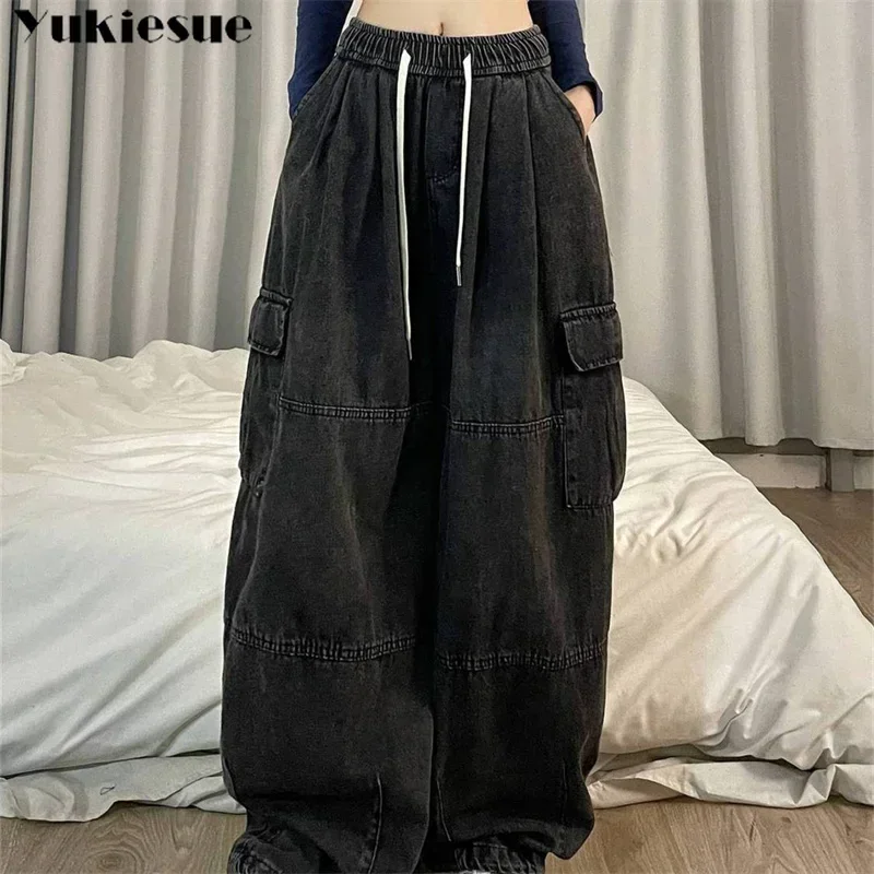 Women Vintage Jeans 2025 Spring New Style Versatile Casual Elastic Waist Trouser Denim Wide Leg Streetwear Straight Basic Pants
Women Vintage Jeans 2025 Spring New Style Versatile Casual Elastic Waist Trouser Denim Wide Leg Streetwear Straight Basic Pants