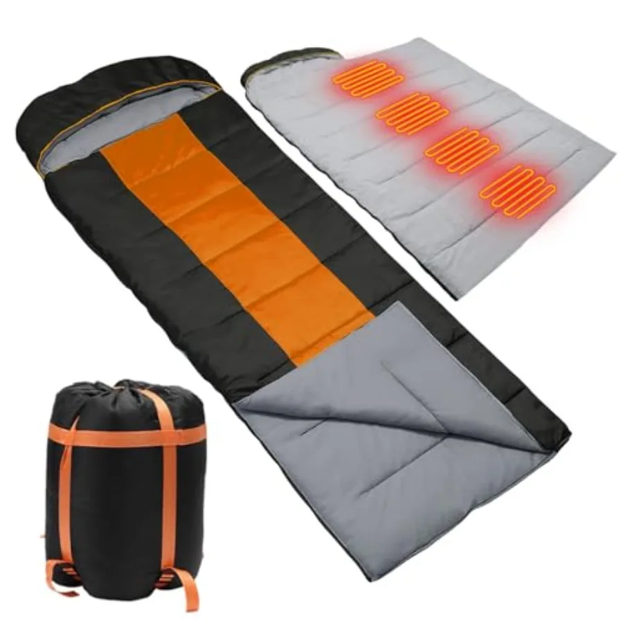 Heated - Portable USB Power Warm Sleeping Bag for Camping with 4 Heating Zones Cold Weather Sleeping Bag for All Season Camping
Heated - Portable USB Power Warm Sleeping Bag for Camping with 4 Heating Zones Cold Weather Sleeping Bag for All Season Camping