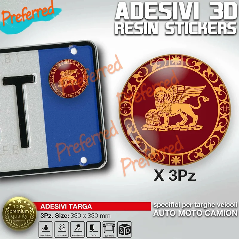 3x 3D Gel Resin ADESIVI Bollino Targa VENEZIA CITTA' Leone Alato San Marco Auto Moto Camper - Customizable in Any Sticker Size
3x 3D Gel Resin ADESIVI Bollino Targa VENEZIA CITTA' Leone Alato San Marco Auto Moto Camper - Customizable in Any Sticker Size