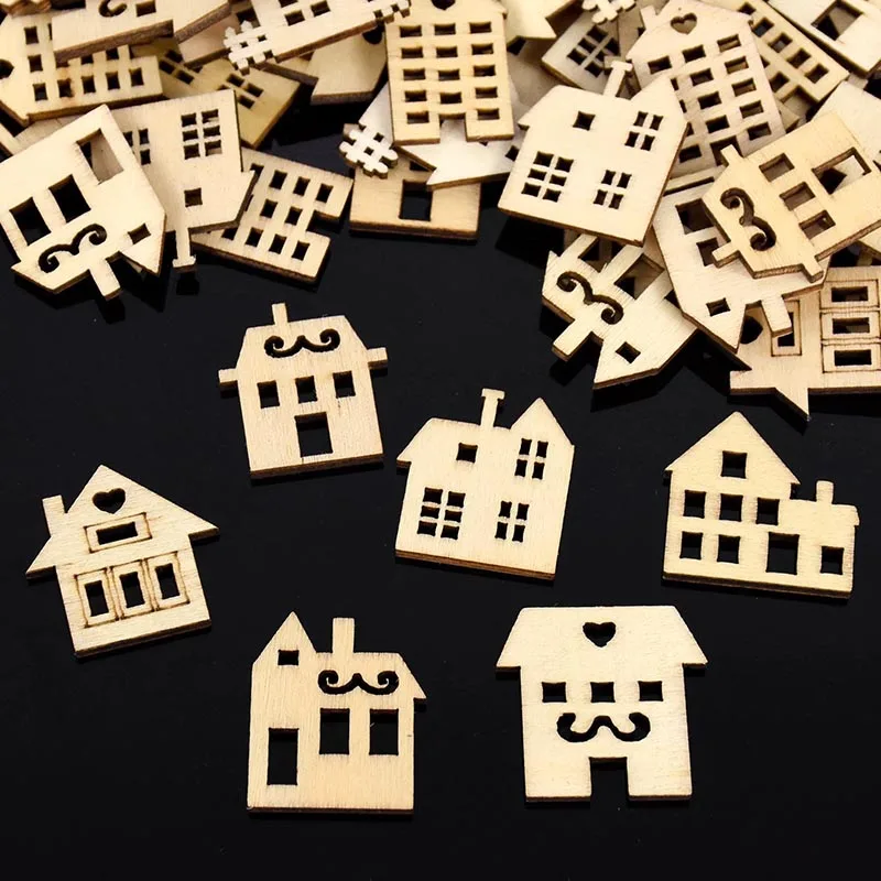50Pcs Christmas Wooden House Decoration Table Confetti Navidad Wood Cabin Pendant For Xmas Tree Home Hanging Ornaments New Year
50Pcs Christmas Wooden House Decoration Table Confetti Navidad Wood Cabin Pendant For Xmas Tree Home Hanging Ornaments New Year