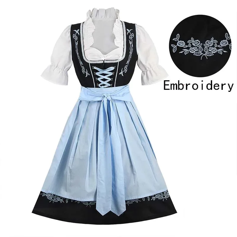 Women's German Bavarian Oktoberfest Beer Festival Costume Dirndl Embroidery Dress for Carnival Party
Women's German Bavarian Oktoberfest Beer Festival Costume Dirndl Embroidery Dress for Carnival Party