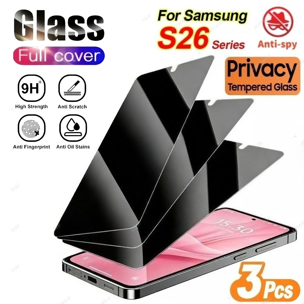 3Pcs Anti Spy Tempered Glass for Samsung Galaxy S26 S25 S24 Ultra S23 S22 S21 Plus S24 S25 FE Edge Full Cover Screen Protector
3Pcs Anti Spy Tempered Glass for Samsung Galaxy S26 S25 S24 Ultra S23 S22 S21 Plus S24 S25 FE Edge Full Cover Screen Protector
