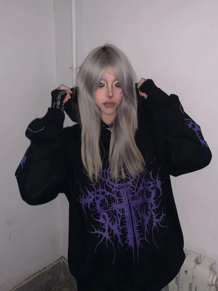 Women Japanese Vintage Printing Y2k Aesthetic Jackets Loose Harajuku Hooded Grunge Outwear 2025 Autumn Casual Zipper Coats
Women Japanese Vintage Printing Y2k Aesthetic Jackets Loose Harajuku Hooded Grunge Outwear 2025 Autumn Casual Zipper Coats