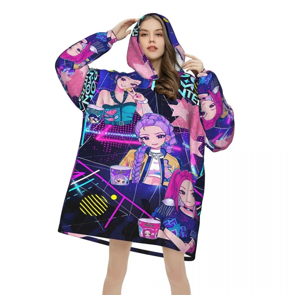 Kpop Demon Hunters Huntrix Blanket Hoodie Oversized Wearable Sweatshirt Blanket Warm Gifts for Women Girls Girlfriend
Kpop Demon Hunters Huntrix Blanket Hoodie Oversized Wearable Sweatshirt Blanket Warm Gifts for Women Girls Girlfriend