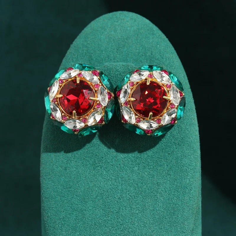 Vintage Jewelry Round Green Red Crystal Stud Earrings For Woman Zircon Glod Color Wedding Pink Accessories Party 2026
Vintage Jewelry Round Green Red Crystal Stud Earrings For Woman Zircon Glod Color Wedding Pink Accessories Party 2026