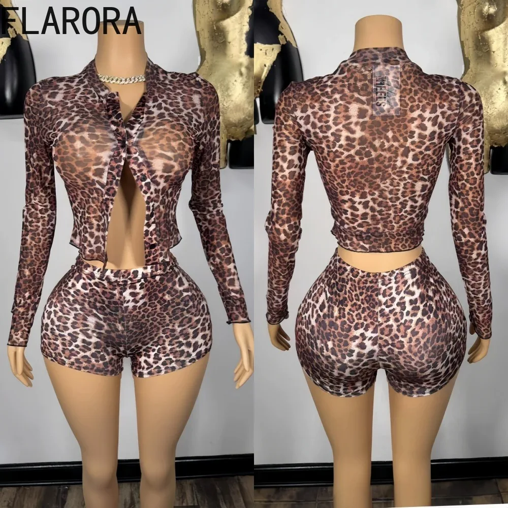 FLARORA Sexy Leopard Print 2Pcs Sets Woman O Neck Long Sleeve Single Breasted Slim Crop Tops And Shorts Outfits Y2k Streetwear
FLARORA Sexy Leopard Print 2Pcs Sets Woman O Neck Long Sleeve Single Breasted Slim Crop Tops And Shorts Outfits Y2k Streetwear