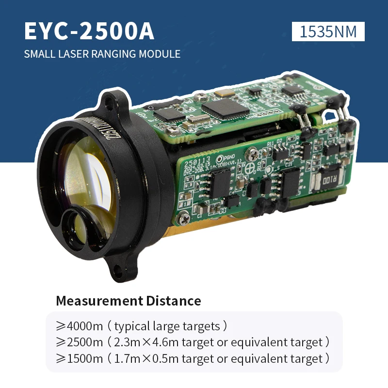 EYOUNG EYC-2500A Compact 1535 nm Erbium-Glass Laser Ranging Module 4000m Range 1m Accuracy Industrial Grade IP67 Rated
EYOUNG EYC-2500A Compact 1535 nm Erbium-Glass Laser Ranging Module 4000m Range 1m Accuracy Industrial Grade IP67 Rated
