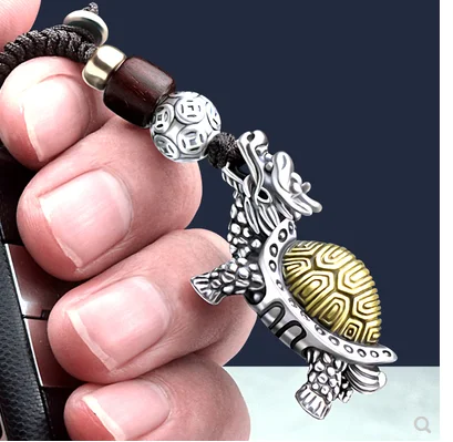 Retro sterling silver dragon turtle car key chain pendant solid turtle lucky pendant
Retro sterling silver dragon turtle car key chain pendant solid turtle lucky pendant