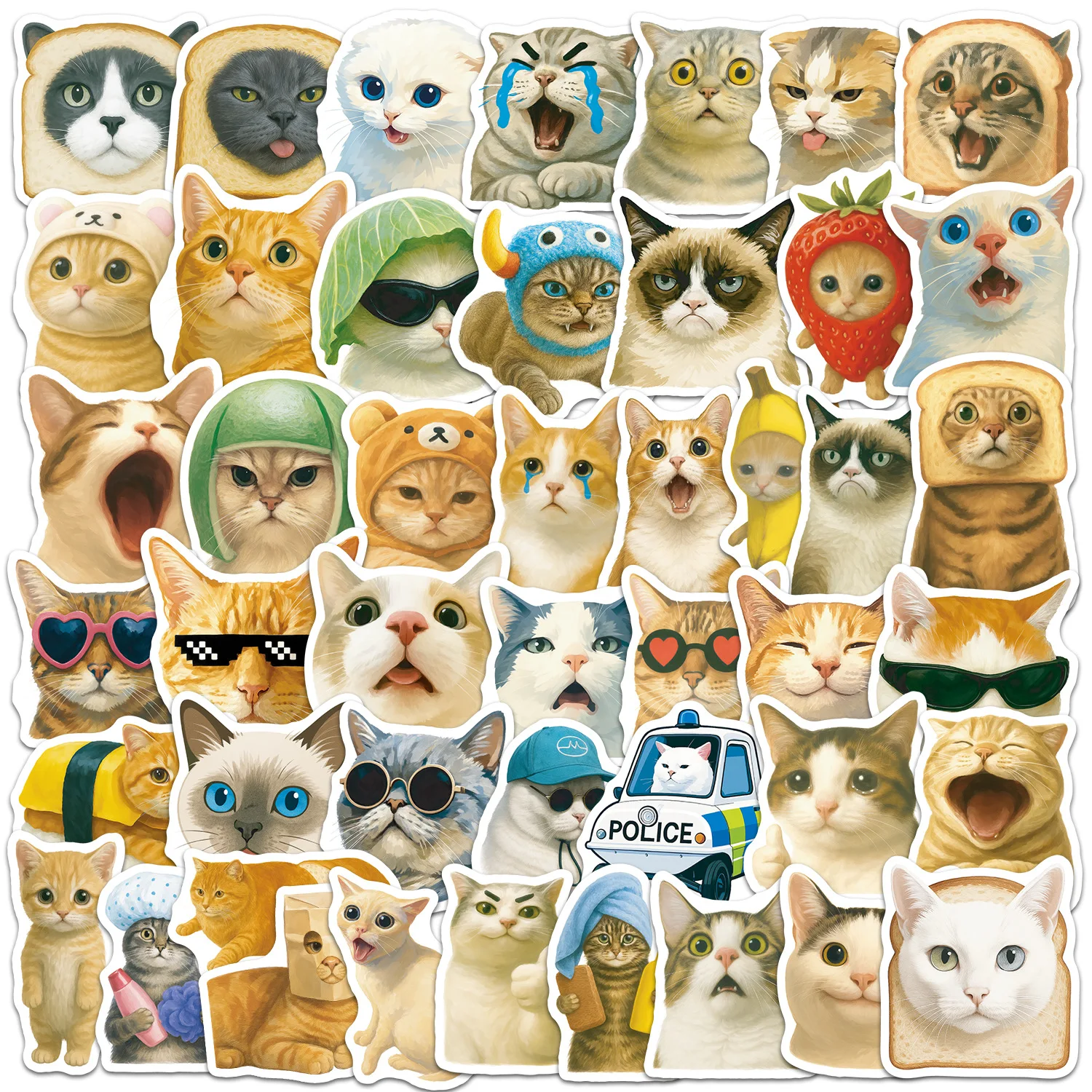 50/100Pcs Cat Stickers Funny Cat Meme Decals For Laptop Scrapbook Luggage Guitar Helmet DIY Graffiti Aesthetic Stickers
50/100Pcs Cat Stickers Funny Cat Meme Decals For Laptop Scrapbook Luggage Guitar Helmet DIY Graffiti Aesthetic Stickers