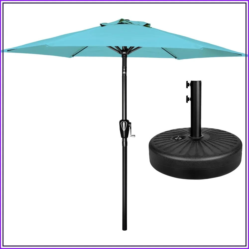 7.5ft Patio Umbrella with Round Base, Water & UV Resistant, Easy Assembly, Turquoise
7.5ft Patio Umbrella with Round Base, Water & UV Resistant, Easy Assembly, Turquoise