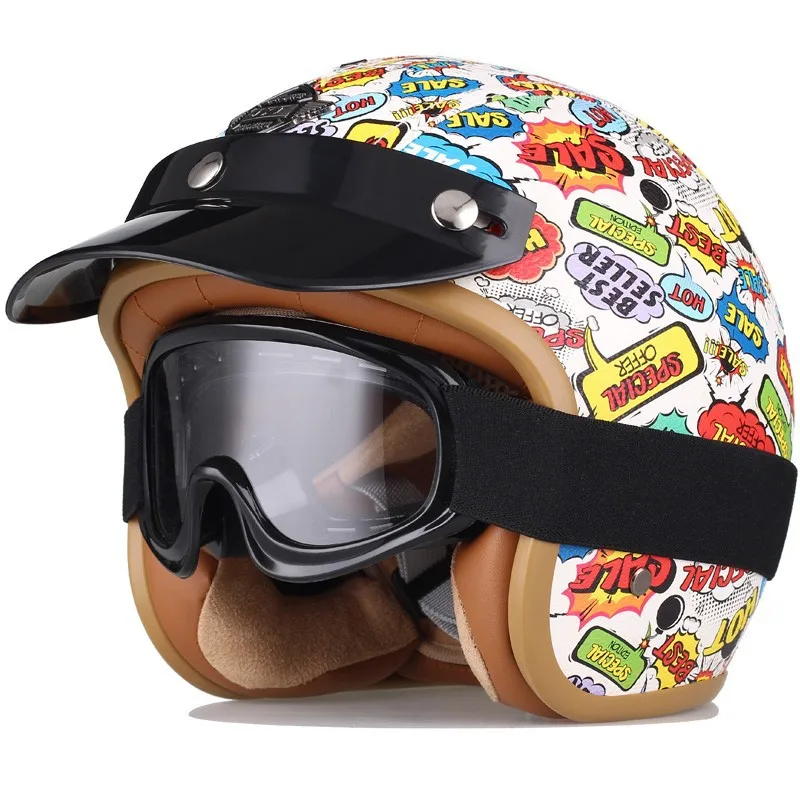 Vintage Kids 4/3 Motorcycle Half Helmet Cartoon Summer Riding Helmet Anti-drop Hat Motorcycle Four Season Riding Children Helmet
Vintage Kids 4/3 Motorcycle Half Helmet Cartoon Summer Riding Helmet Anti-drop Hat Motorcycle Four Season Riding Children Helmet