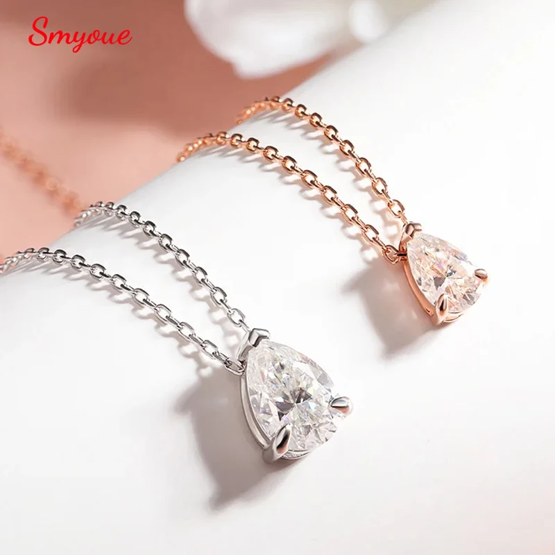 Smyoue 1-4CT Pear Cut Moissanite Pendant Necklace for Women Girls 3 Designs Lab Diamond Wedding Silver 925 Chains Fine Jewelry
Smyoue 1-4CT Pear Cut Moissanite Pendant Necklace for Women Girls 3 Designs Lab Diamond Wedding Silver 925 Chains Fine Jewelry