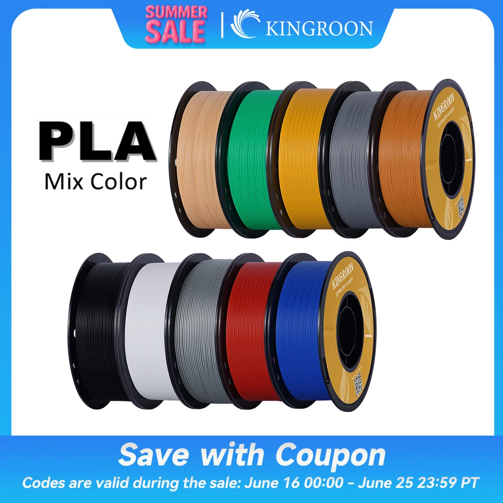 KINGROON PLA Filament 1.75mm 5/10KG pla Plastic For 3D Printer, Standard 1kg/roll 3D Printing Filaments Mix Color Local Shipping
KINGROON PLA Filament 1.75mm 5/10KG pla Plastic For 3D Printer, Standard 1kg/roll 3D Printing Filaments Mix Color Local Shipping