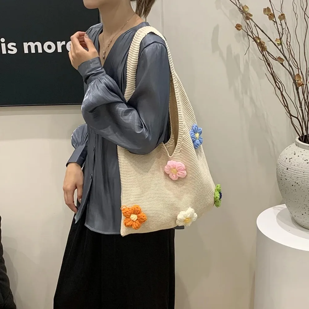 Portable Knitted Crochet Handbag Flower Breathable Shopping Shoulder Bag Hollow Out Large Capacity Summer Beach Pouch Daily
Portable Knitted Crochet Handbag Flower Breathable Shopping Shoulder Bag Hollow Out Large Capacity Summer Beach Pouch Daily
