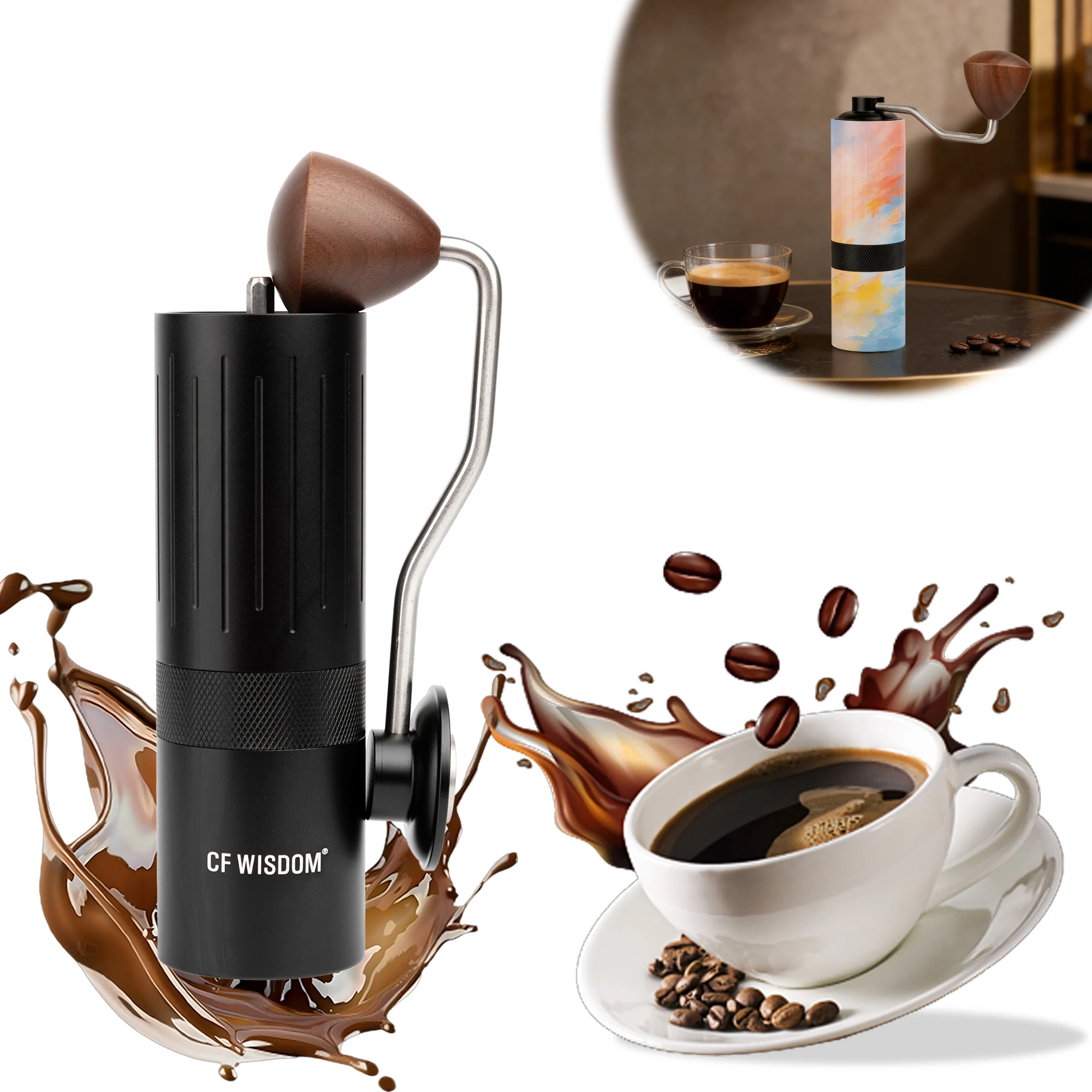 Custom Photo Manual Coffee Grinder, All Aluminum Alloy Portable Coffee Bean Grinder Hand Mill for Travel/Camping Gift
Custom Photo Manual Coffee Grinder, All Aluminum Alloy Portable Coffee Bean Grinder Hand Mill for Travel/Camping Gift