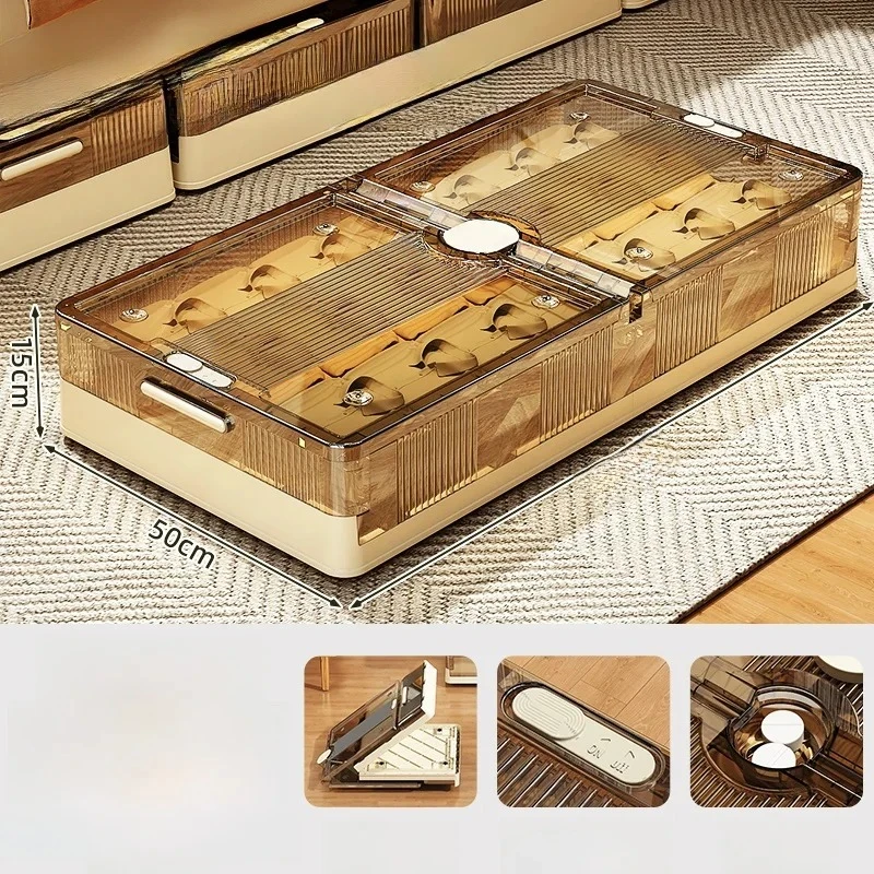 Underbed Flat Storage Box with Wheels: Plastic Organizer for Clothes & Quilts
Underbed Flat Storage Box with Wheels: Plastic Organizer for Clothes & Quilts
