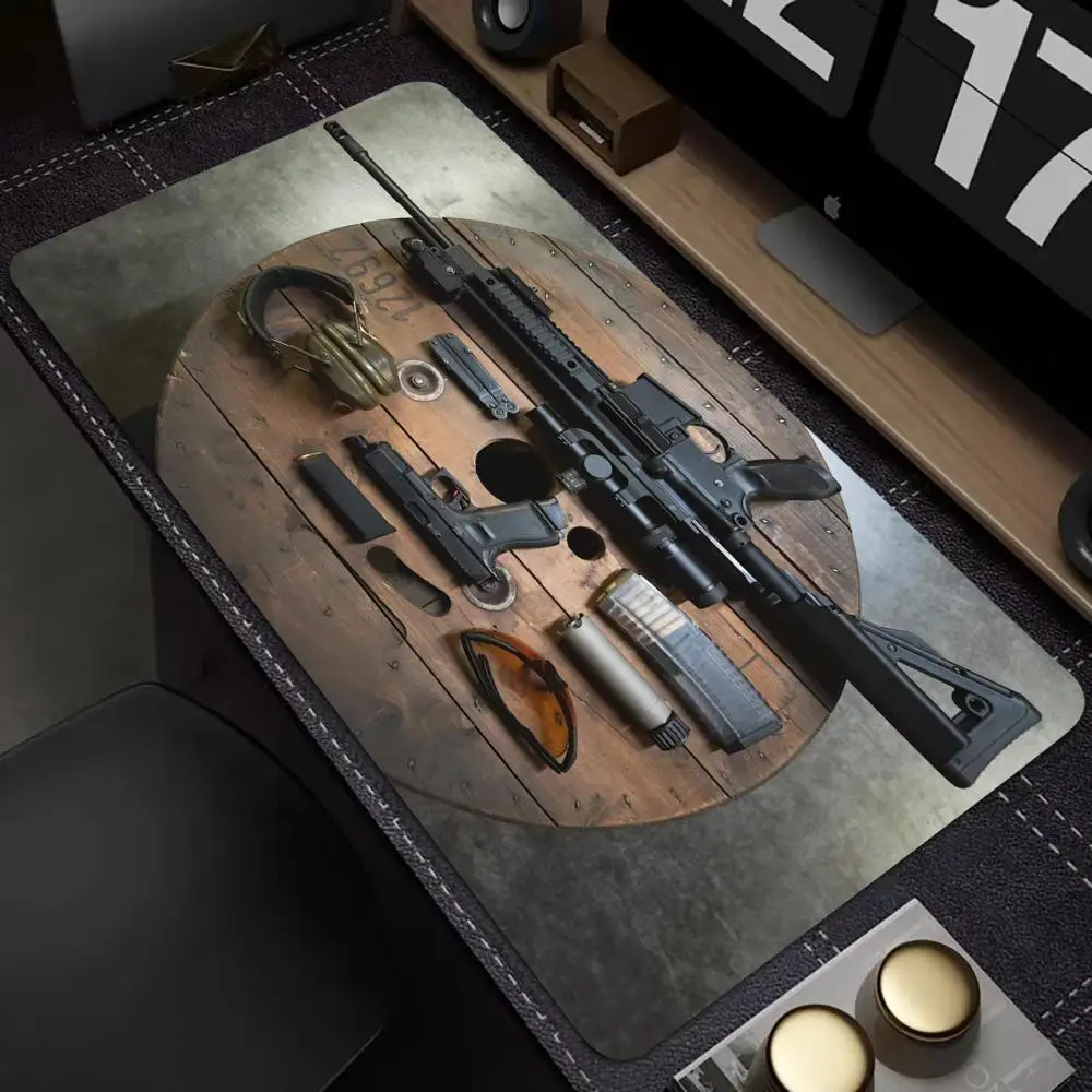 Military gun removal pattern super large gaming mouse pad anti-slip rubber thickened edge computer PC desk pads
Military gun removal pattern super large gaming mouse pad anti-slip rubber thickened edge computer PC desk pads