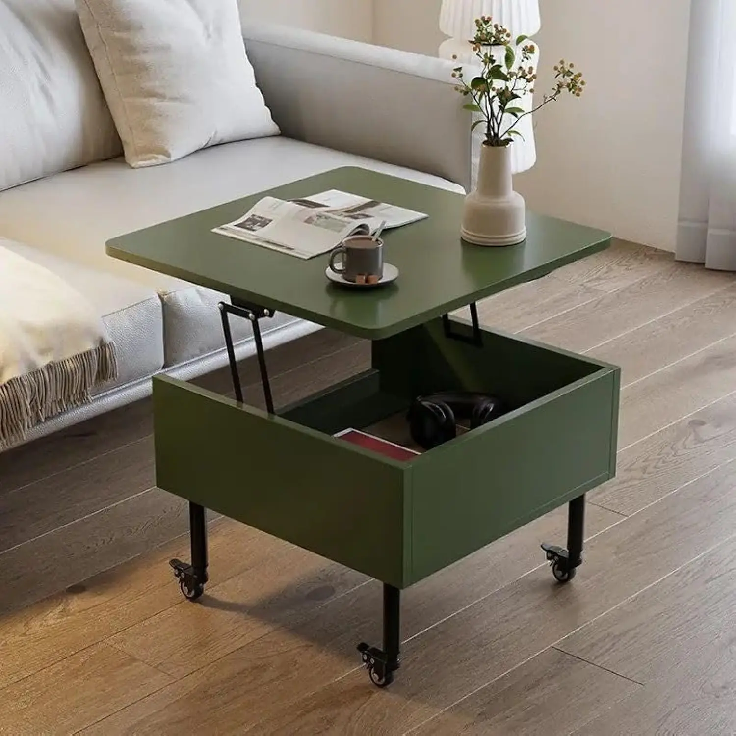 Lift Top Coffee Table with Hidden Compartment, Wood Center Tables Mobile End Table Modern Side Table Square Bedside Table Green
Lift Top Coffee Table with Hidden Compartment, Wood Center Tables Mobile End Table Modern Side Table Square Bedside Table Green