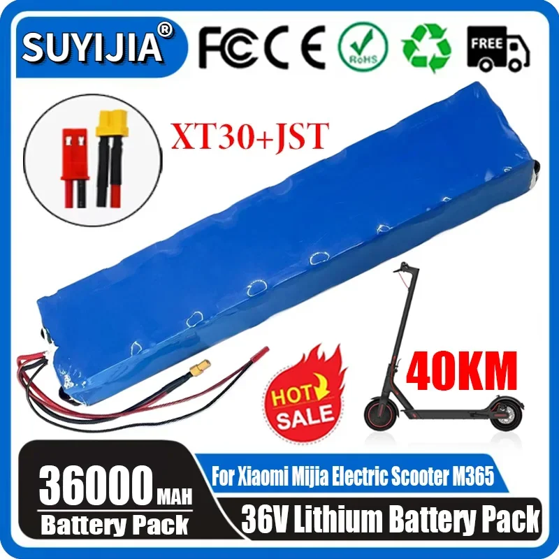 New 18650 Original Battery Pack for Xiaomi Mijia M365 36000mAh Batteries Electric Scooter W/ BMS Board High Power 18650 Cells
New 18650 Original Battery Pack for Xiaomi Mijia M365 36000mAh Batteries Electric Scooter W/ BMS Board High Power 18650 Cells